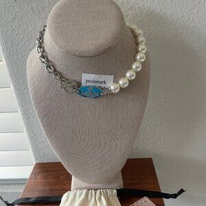 Vivienne Westwood CHUNKY Pearl Saturn Choker Necklace